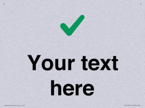 Custom plain background, green tick sign